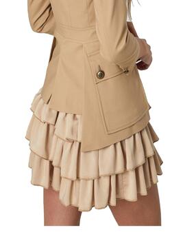 Falda Highly Preppy de volantes en camel