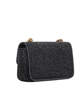 Bolso Pinko love bag one suede full strass negro