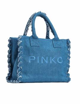 Bolso Pinko shopping denim reciclado