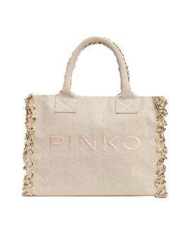 Bolso Pinko shopper de lona reciclada moteada