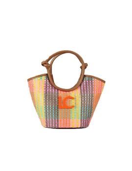 Bolso Lola Casadmunt cesta efecto rafia multicolor