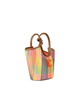 Bolso Lola Casadmunt cesta efecto rafia multicolor