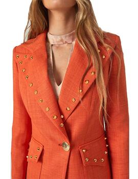 Chaqueta Highly preppy naranja tachuelas escudo