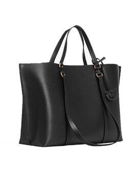 Bolso Pìnko shopper grande piel martillada negro