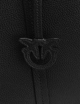 Bolso Pìnko shopper grande piel martillada negro
