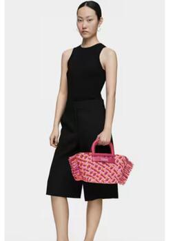 Bolso Tous capazo rafia mediano fucsia dora