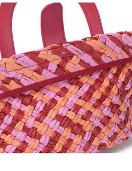 Bolso Tous capazo rafia mediano fucsia dora
