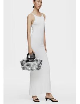 Bolso Tous capazo rafia mediano negro dora