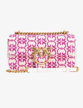 Bolso Pinko love bag mini logotipo jacquard