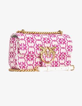 Bolso Pinko love bag mini logotipo jacquard