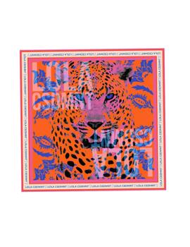 Pañuelo Lola casademunt cara leopardo naranja