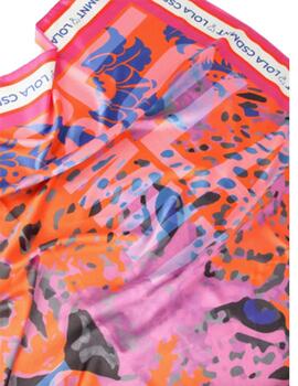 Pañuelo Lola casademunt cara leopardo naranja