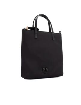 Bolso Pinko mini shopper recycled lona negro