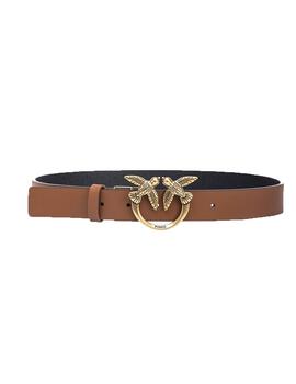 Cinturón Pinko love birds reversible negro/ camel