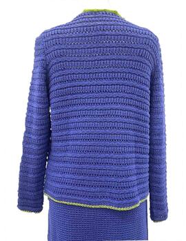 Chaqueta Montoto con bodoques azulón y lima
