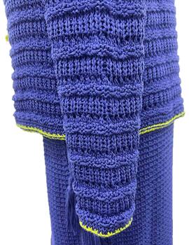 Chaqueta Montoto con bodoques azulón y lima