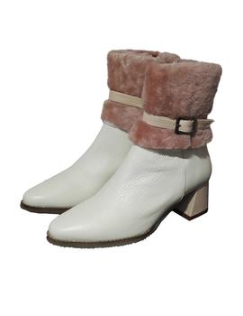 BOTIN BLANCO PELO ROSA