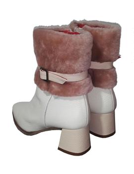 BOTIN BLANCO PELO ROSA