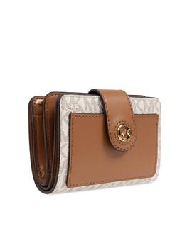 Billetero Michael Kors tab compact logo vainilla