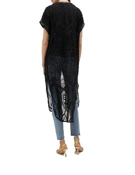 Camisa Lola Casademunt calada guipur negro