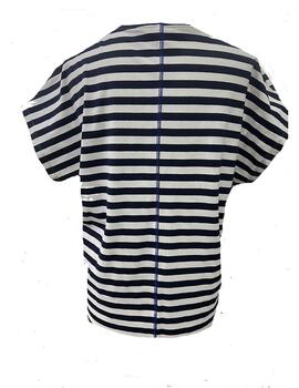 Camiseta Scorzzo raya marinera bordado hombro