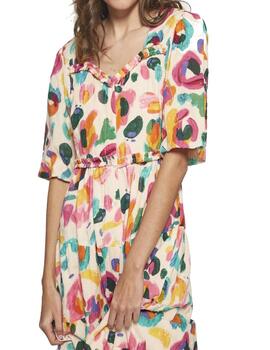 Vestido MDM largo midi estampado multicolor