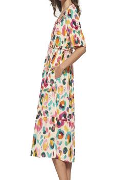 Vestido MDM largo midi estampado multicolor