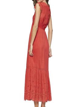 Vestido MDM largo con volante calado