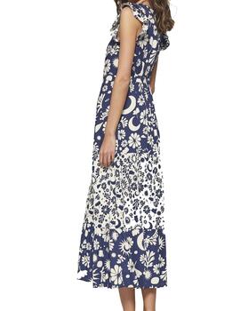 Vestido MDM largo estampado flores azul