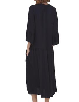 Vestido Scorzzo cuello mao azul marino