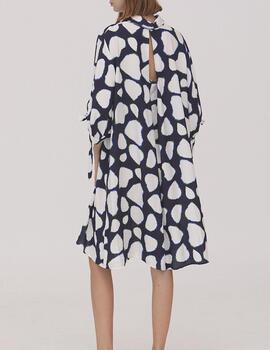 Vestido Scorzzo estampado lazada manga