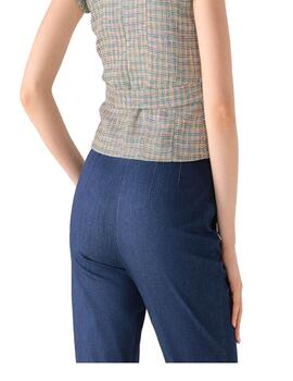 Pantalón Cristina Barros  tiro alto denim