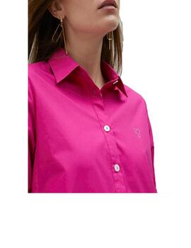 Vestido Lola Casademunt strass en mangas fucsia
