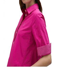 Vestido Lola Casademunt strass en mangas fucsia