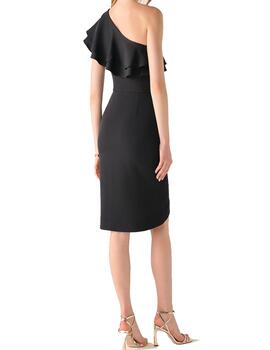 Vestido Cristina Barros escote con volantes negro