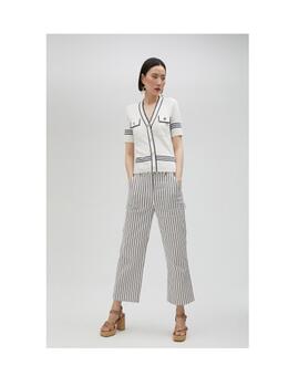 Pantalón Lola Casademunt rayas azul crudo