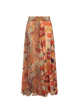 Pantalón Highly Preppy maxi estampado combinado
