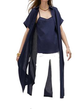Top Lola Casademunt strass azul marino