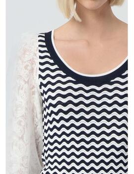 Jersey Fracomina Neckline mangas encaje