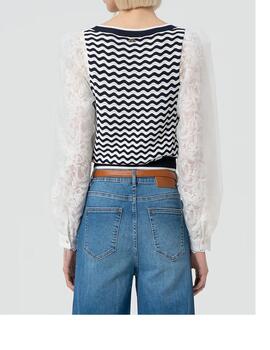 Jersey Fracomina Neckline mangas encaje