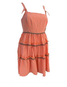 Vestido Highly Preppy cazuela vichy naranja