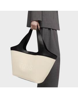 Capazo Tous L. Lirio Canvas negro-beige