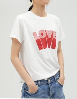 Camiseta Lola Casadmunt love glitter blanco