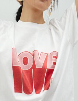 Camiseta Lola Casadmunt love glitter blanco