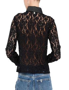 Camisa Liu.Jo Cropped Lace negra