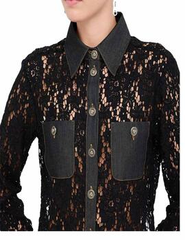Camisa Liu.Jo Cropped Lace negra
