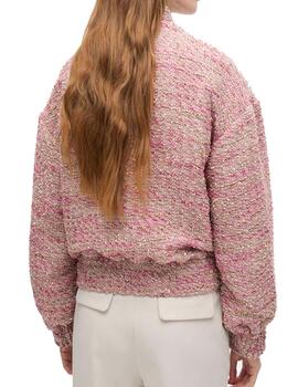 Cazadora Lola Casademunt bomber tweed rosa-gris