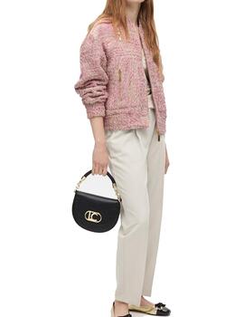 Cazadora Lola Casademunt bomber tweed rosa-gris