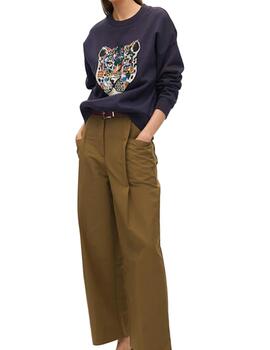 Sudadera Lola Casademunt animal con pedrería azul
