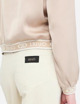 Chaqueta Liu.Jo raso  logotipada en cuello y puños